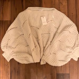 Balloon sleeve crochet sweater